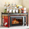 CIRULLI Mikrowellen regal 2-stufiges,Stehend Mikrowellenregal mit 4 S-Haken,Platzsparendes Küchenregal,mikrowellenregal für küchenregal arbeitsplatte,Etagere Micro Ondes Extensible à 2 Niveaux