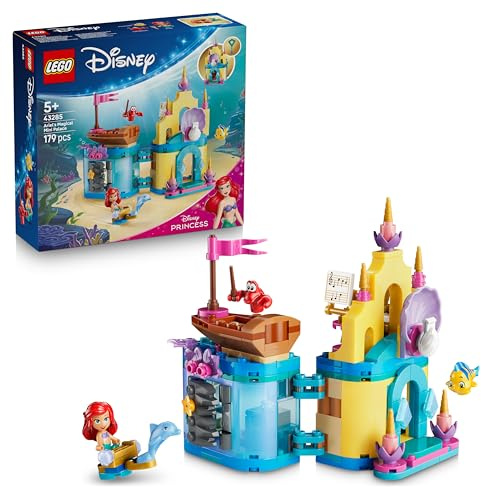 LEGO|Disney Princess Ariel's Magical Mini Palace - The Little Mermaid Castle Toy w/a Micro Doll plus Sebastian & Flounder Animal Figures - Gift for 5+ Year Old Girls - 43285