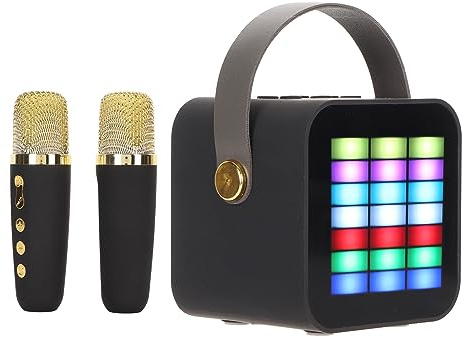 Asixxsix Mini Karaoke Machine for Kids Adults, Portable Speaker with 2 Wireless Microphones and Colorful Lights, Gifts Toys for Girls Christmas Birthday Family Home Party