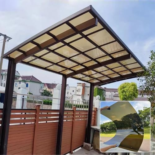 Polycarbonat Dachbahn - Transparente Kunststoffplatte für den Außenbereich, langlebige transparente Platten für Terrassen, Markisen und Trennwände, leicht zu schneiden, ideal für Gewächshäuser