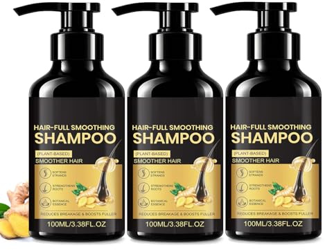 Anti Haarausfall Shampoo Ingwer, ShampooGegen Haarausfall, Volumen Shampoo mit Ginseng und Ingwer, Pflegendes Haarshampoo für Dünner Werdendes Haar, Tiefenreinigung, Für Voller Wirkendes Haar (3PC)