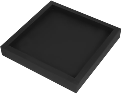 Generic Thicken Plastic Plant Saucer Tray for Flowerpots Heavy Bearing Leakproof Square Potted Plate Support Indoor Garden Use Black 20x20cm