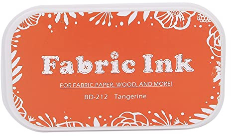 Xiuganpo Almohadilla de Tinta para Sellos Vibrantes de Uso Múltiple para Impresión Lavable Brillante en Tela Accesorio de Pintura 1 Pieza Rojo Oscuro (BD-212 naranja)