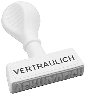 WEDO 19326 Lagertext Stempel VERTRAULICH, Kunststoff, Abdruckbreite ca. 45 mm, ergonomischer Griff, weiß