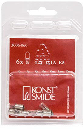 Konstsmide 3006-060 Replacement Bulb/12V, 0.2 W/Pack of 6/Warm White/E5 Screw Thread, 1.2 W