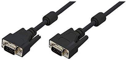 Logilink VGA Monitor Kabel 1,8m HD DSUB 15-pin(männlich/männlich, 2-fache Abschirmung, Ferritkern) schwarz
