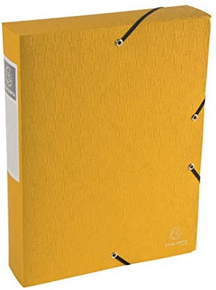 Exacompta - Ref. 50910E - 1 filing box with Scotten rubber bands - embossed glossy card 600g/m2 - spine 6 cm - dimensions 25 x 33 cm - for A4 documents - random color - delivered assembled