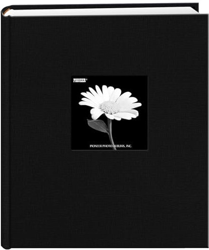Fabric Frame Cover Photo Album 200 Pockets Hold 5x7 Photos, Deep Black