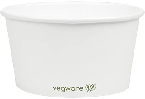 Vegware SC-12 Soup Container, 12 oz., White | Microwave and freezer safe build handles hot liquids up to 93C safely while resisting grease and moisture leakage.
