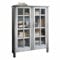Loberon Kommode Sherman, Vintage-Look, Nostalgische Griffe, Vitrine, Aufbewahrung, Kommodenschrank, Kiefernholz, Glas, Metall, grau/antikweiß