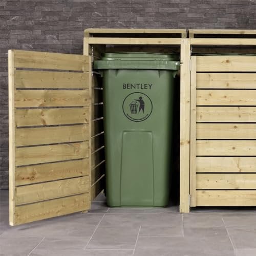 Charles Bentley Wheelie Bin, 240 Litre, Green Wheelie Bin, Weatherproof, Durable, High Density Polyethylene, Two Wheels, Ultra Violet Resistant, Robust, Frost and Chemical Exposure (99x73x58.5cm)