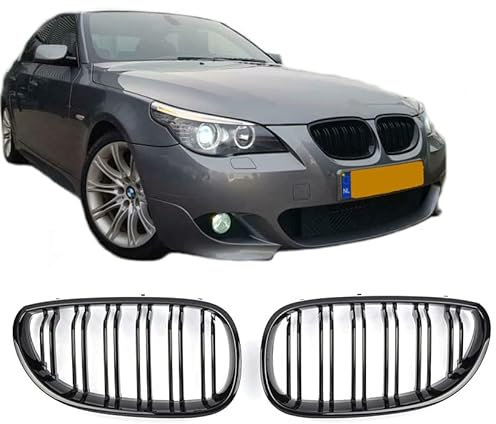 Passt für 5er E60 E61 Sport Grill Doppelsteg Glanz Schwarz