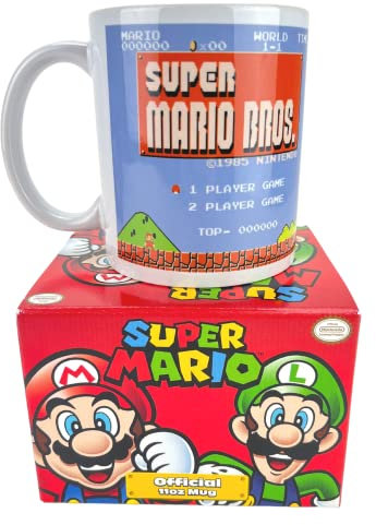Super Mario Retro Title Ceramic Mug Taza, diseño, Multicolor, 1 Unidad (Paquete de 1)