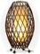 Simandra Bali asiatische Lampe Deko-Leuchte aus Rattan & Stoff, Stimmungsleuchte Stehleuchte aus traditioneller Handarbeit 41x25 cm Farbe Weiß