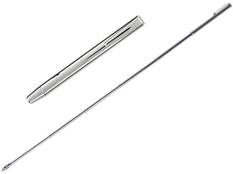 Pointeur de poche avec clip, en acier inoxydable, extensible jusqu'à 50 cm, pointeur manuel télescopique rétractable pour salle de classe