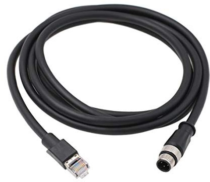 Shielded M12 4 Pin D-Code Male RJ45 Cat.6 Ethernet Cable Industrial Machinery Camera Network Robot (3m)