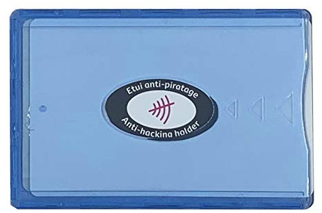 DCT Etui Carte bancaire Anti piratage Plastique Rigide Bleu Plastique Anti-Reflet résistant CB blindé Fabrication française