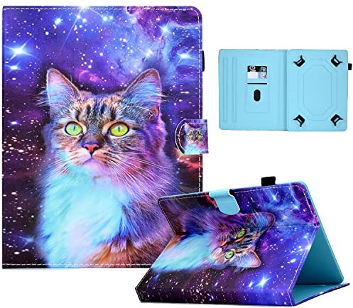 SiriPinfan 10 inch Tablet Case Cover - Universal Leather Stand Case with Card Slot for Fire HD 10,Huawei MediaPad T3/T5 10,Galaxy Tab E 9.6/Tab A 10.1, Lenovo Tab 4 10/TB-X103F