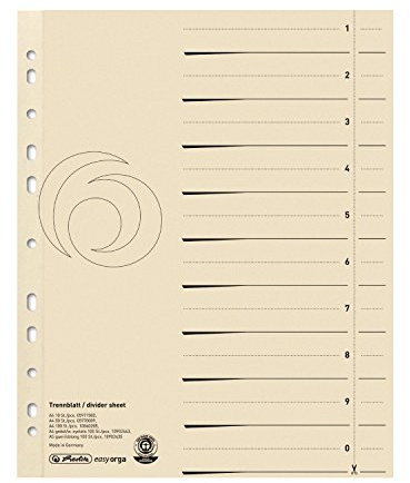 Herlitz Herlitz Trenn Blatt A4 chamois (200er Packung, Trennblatt | chamois)
