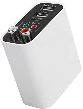 Ricevitore Audio Bluetooth 5.0, Adattatore Audio da 3,5 Mm a Wireless con Modulo di Ricarica Rapida QC2.0 per Sistema di Streaming Musicale Stereo Domestico, 110‑240 V(Spina UE standard)