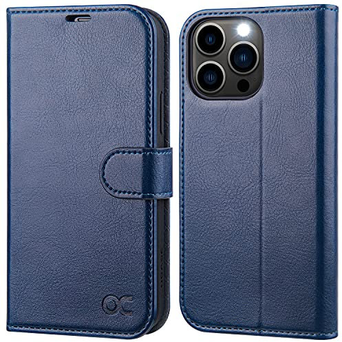 OCASE iPhone 13 Pro Hülle Handyhülle [Premium PU Leder] [Kartenfach] [Magnetverschluss] RFID Schutzhülle Klapphülle Handytasche Lederhülle Kompatibel für iPhone 13 Pro 5G Blau