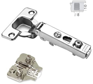 FITTINGSCO 110 Soft Close DTC Hinge, 35mm Cup for Cabinet Doors, Hinge & Euro Adjustable Plate