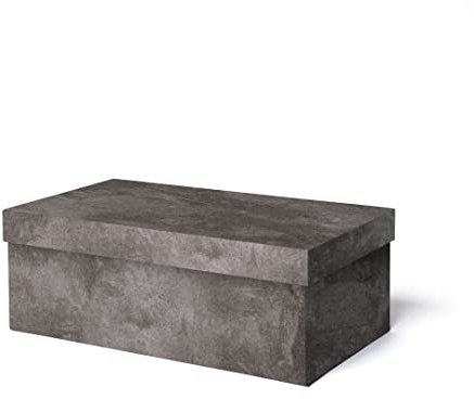 ILO - Aufbewahrungsbox mit Deckel cm 45x25 H.16 - Aufbewahrungskorb für Büro, Kleidung, Bettwäsche, Decken, Spielzeug, Bücher - Material Textur Blei Grau Zement - Recycelbar und in Italien Hergestellt