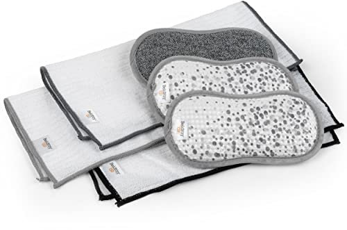 Beldray LA088673GRY1EU7 150 Years Deluxe-Reinigungsset in Kupferoptik, inkl. 3 Mikrofasertücher und 3 Scheuerpads, ideal gegen hartnäckige Flecken, für Arbeitsplatten, Fliesen und Glasoberflächen