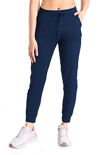 Yogipace Damen-Jogginghose, leicht, schrumpfsicher, aktiv, Lounge-Sweathose, Yoga-Jogginghose, Marineblau, Extra-Klein/25 Inseam Petite