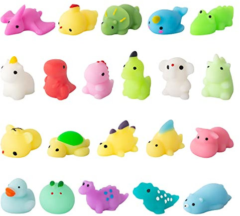Nestling 21Pièces Kawaii Mochi Squishy Toys - Mini Squishies Noctiluque Soft Squeeze Jouet - Mignon Animal Squishy Jouet Anti Stress - Récompense Cadeau pour Enfant Fille