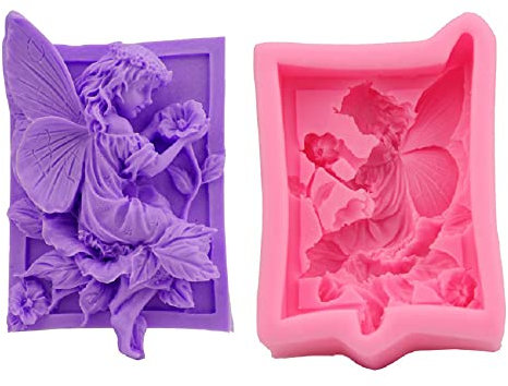 3D-Elfenfeen-Form aus Silikon, für Kerzen, Seife, Kuchendekoration, Fondant, Schokolade, Süßigkeiten, Backform für Babyparty, Geburtstag, Hochzeit, Party, handgefertigt, Ton, Handwerk, DIY,