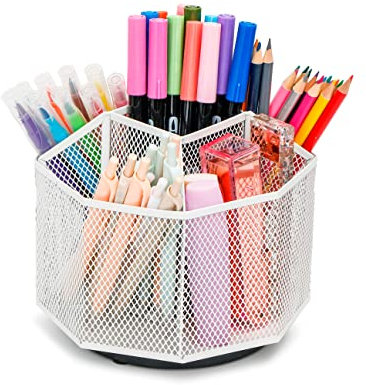 EXERZ Organisateur De Bureau Rotatif À 360 °, Support Filage, Système De Stockage Rotatif. Base Antidérapante. Pour La Papeterie, Le Maquillage, Les Arts Et L'artisanat