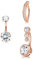 JeryWe 2-3Pcs 14G Piercing Ombelico per Donna Acciaio Chirurgico 316L CZ Opale Farfalla Anelli per Ombelico Gioielli Piercing(Stile4-Oro rosa)