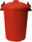 1 x 50L Litre large Red Heavy Duty Colour Plastic Bin Garden Dustbin Refusal Waste bin Trash Can Storage unit with Clip locking lid For Recycle Home Kitchen Indoor Outdoor Rubbish Waste Animal Feed
