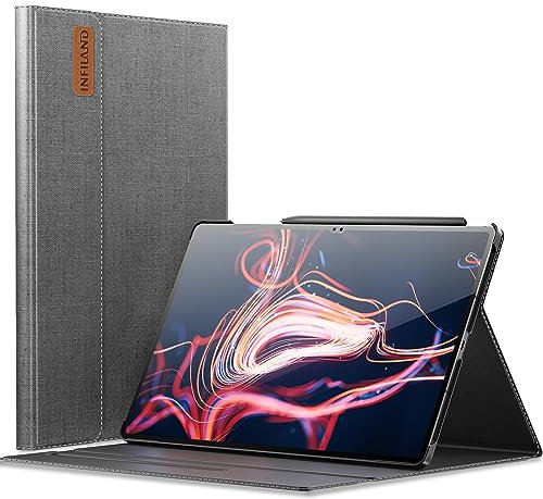 INFILAND Galaxy Tab S10 Ultra/ S9 Ultra Case, Multi-Angle Stand Cover Compatible with Samsung Galaxy Tab S10 Ultra/ S9 Ultra SM-X926/910/916/918 Tablet [Auto Wake/Sleep], Gray