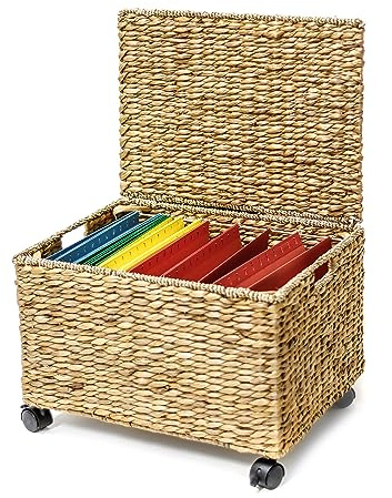 Trademark Innovations Panier de Rangement en Jacinthe d'eau à Suspendre en Osier 45,7 x 38,1 x 34,8 cm (L x l x H), Naturel