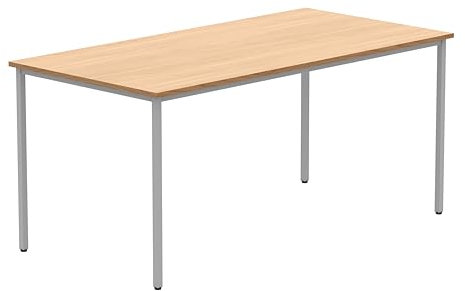 Office Hippo Essentials Multi-Use Office Table Desks, Home Writing Computer Desk Office Desk For Work Or Home, Home Office Desk With Adjustable Feet, Norwegian Beech 160 x 80 cm