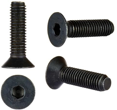 Screws City Lot de 20 vis à tête fraisée à tête plate M8 (8 mm x 25 mm) en zinc noir 10,9