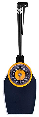 Waage für Ärzte mit Höhenstange, mechanische Waage, mit Höhenstange, digitale Säulenwaage, analoges großes Zifferblatt, einstellbarer Fehler, 150 kg / 190 cm (blau) (orange)