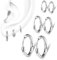 VZUHSW 3 Paare Edelstahl Creolen Ohrringe - Kleine Knorpel Hoop, Nase Lippen Ringe, Silber Klein Set Schlafen für Männer und Damen