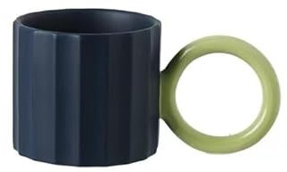 EPEDIC Contrast Striped Big Ear Mug Mugs for Coffee, Tea, Cocoa, Cappuccino, Latte and Milk 300ml,1CY106-3