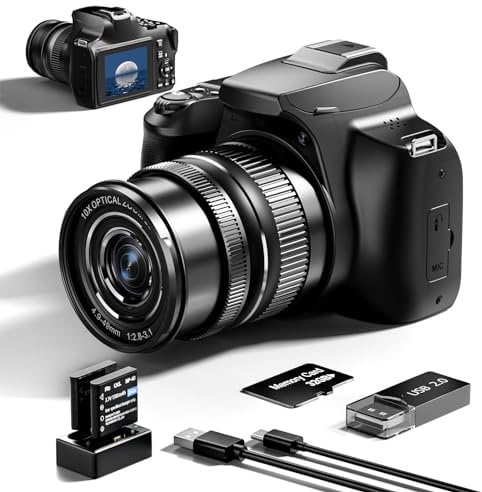 G-Anica Digital Camera, 4k&64MP Cameras for Photography,Video Camera,40X Zoom Vlogging Camera for YouTube with Flash, WiFi & HDMI Output,32GB SD Card(2 Batteries)