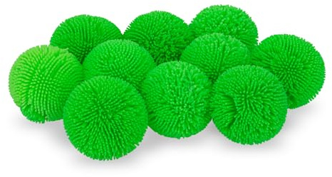 AFH Wuschelball | Anti Stressball | 10er Set | Knautschball | Stressball (Grün)