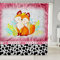 FaCaiYa Cartoon-Fuchs-Duschvorhang, weißes Rindsleder, Badezimmer-Duschvorhang-Set für Kinder, Teenager, rosa Kuhfell-Badvorhang, Kuhdruck, schwarz, weiß, rosa, orange, Kinder-Badezimmerzubehör