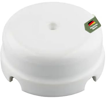 Local Graphics Abzweigdose aus Porzellan, Retro Weiß, Ø 75 mm Verteilerdose, PAR-100-W