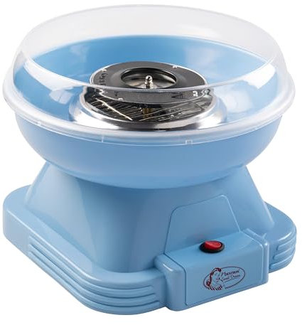 Bestron machine barbe à papa, Cotton Candy Maker avec 10 bâtonnets & cuillère à mesurer, idéal pour les anniversaires d'enfants & l'amusement à la maison, Sweet Dreams Collection, Couleur: Bleu