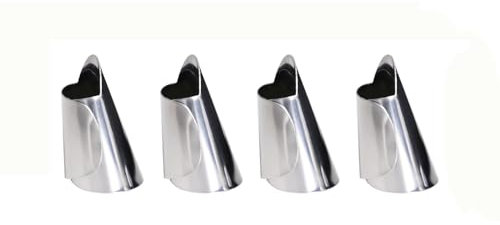 SagaSave 4 Pcs Finger Guard, Stainless Steel Kitchen Finger Nail Protector, Anti-Cutting Finger Covers for Onion, Garlic, Ginger, Oranges
