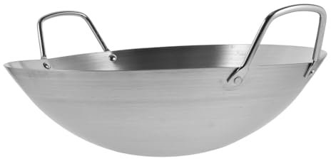 COLLBATH Panier À Friture Profonde 30 Cm En Acier Inoxydable Wok De Cuisson À Induction Poêle À Frire Accessoire De Cuisine Pour La Maison