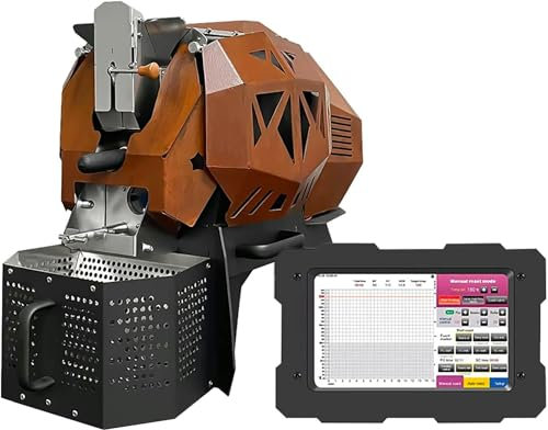 Commercial Coffee Roaster Machine Automatic Coffee Bean Roaster 400g/600g/1200g, Hot Air Coffee Bean Roasting Machine with Temperature Curve & Automatic Chaff Collector Rapid Cooling 400g 1200g black