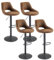Zouron Barhocker 4er Set, Drehbar Braun Barstuhl Tresenhocker Sitzhöhe 60 bis 81 cm Bistrohocker Küchenstühle höhenverstellbar mit lehne, Sitzfläche aus Kunstleder